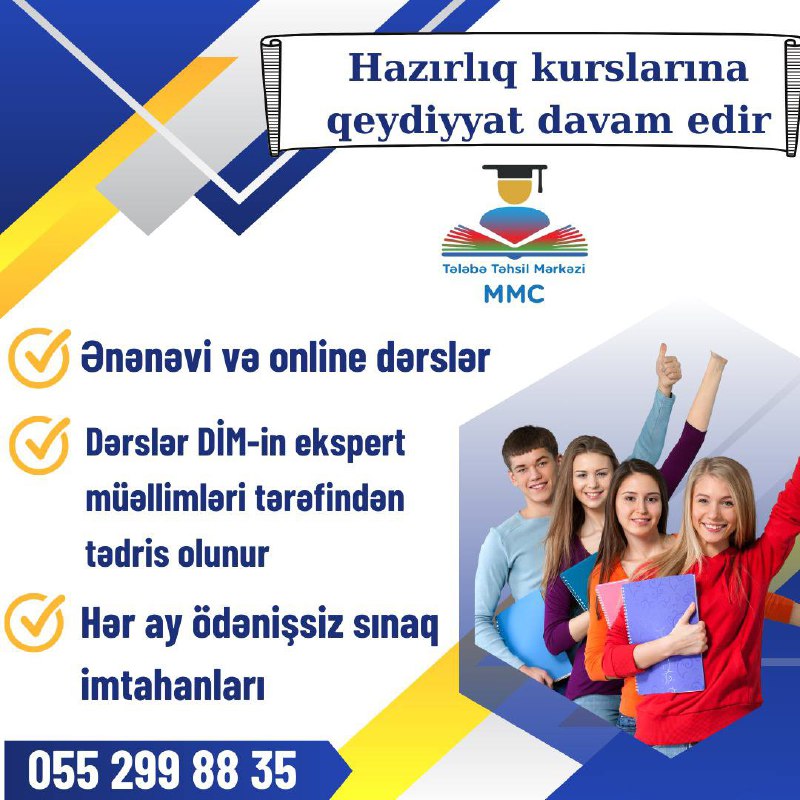 TƏLƏSİN***‼️*** BURAXILIŞ DƏRSLƏRİNƏ QATILMAQ ÜÇÜN QEYDİYYAT …