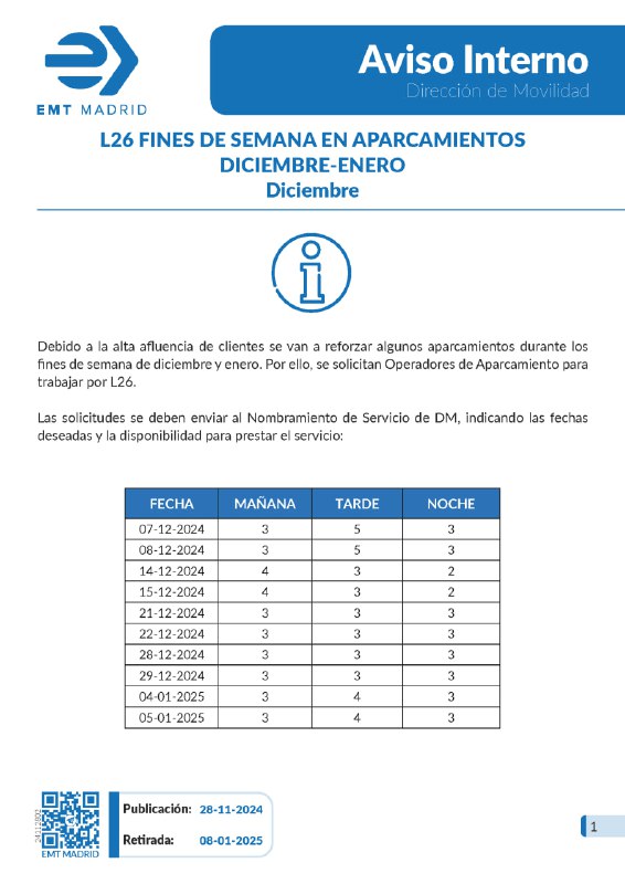 ***🔤*** Aviso Interno: Debido a la …