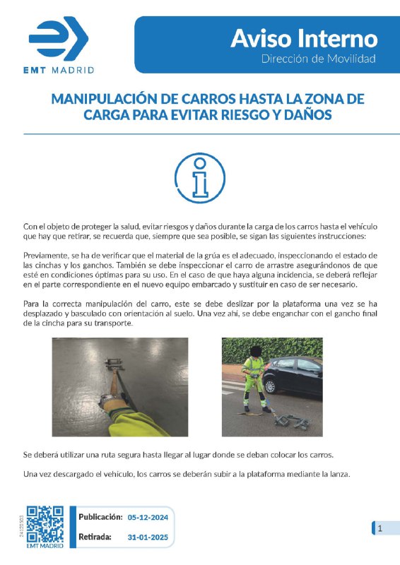 ***🔤*** Aviso Interno: **manipulación de carros …