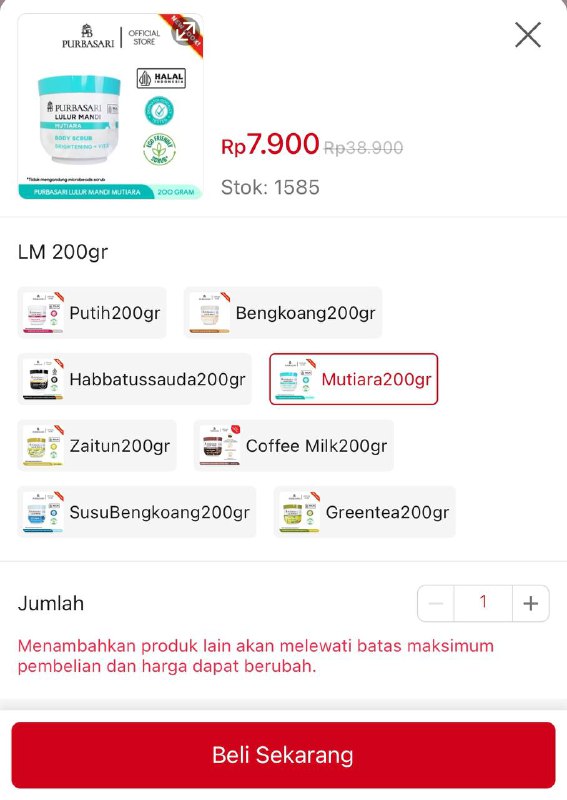 Purbasari Lulur Mandi 200gr / Body …