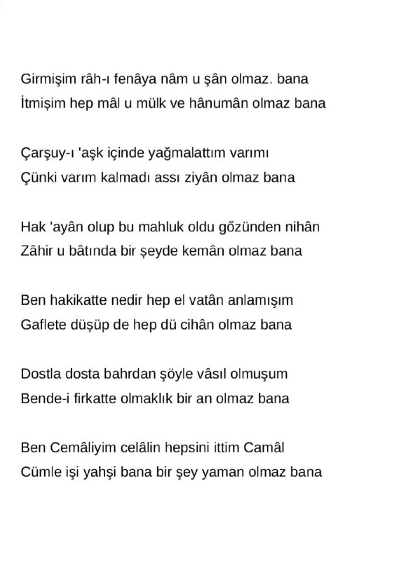 Celaleddin Uşşakî Divanı'ndan