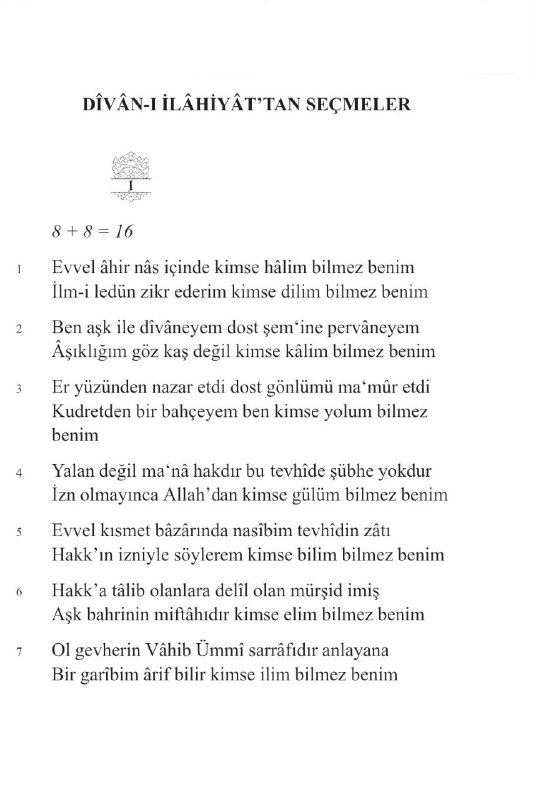 Vahib Ümmi Halvetî Divanı'ndan