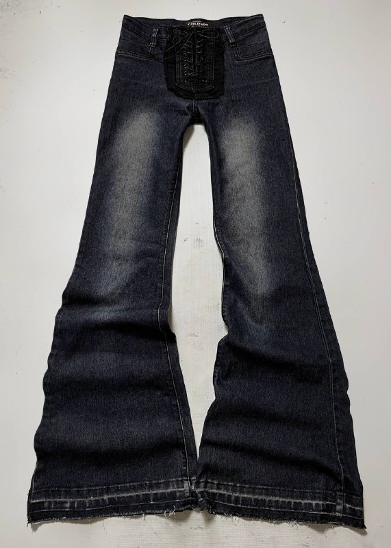 fade flared denim