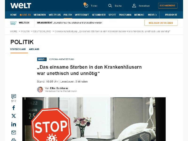 Der Artikel repräsentiert die andere Dimension des Leids, das durch die verantwortungslosen Lockdowns erzeugt wurde. ***😡***