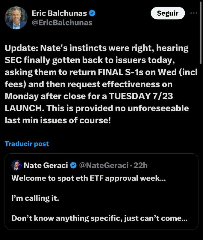 ETH ETF PRONTOO!!***🔥******🚀***