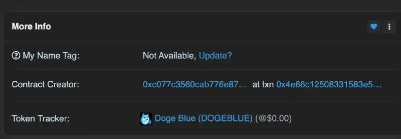 [#DogeBlue](?q=%23DogeBlue) listed on Bscscan.
