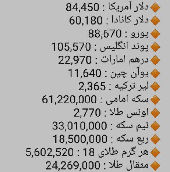 ***💸*** آخرین نرخ دلار و سایر …