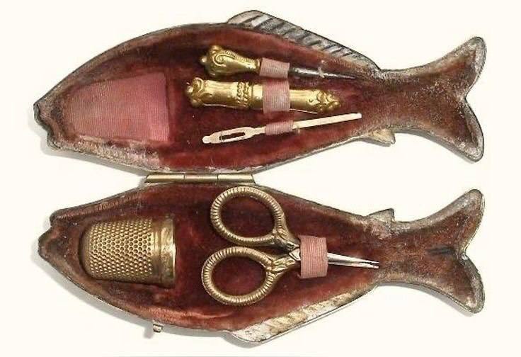 Antique sewing kit circa 1870