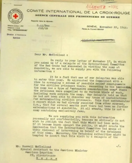 Red Cross in 1944: “We found …