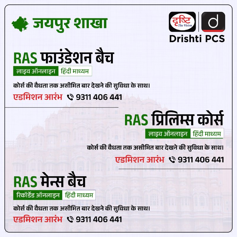 RAS के लाइव ऑनलाइन कोर्सेज़