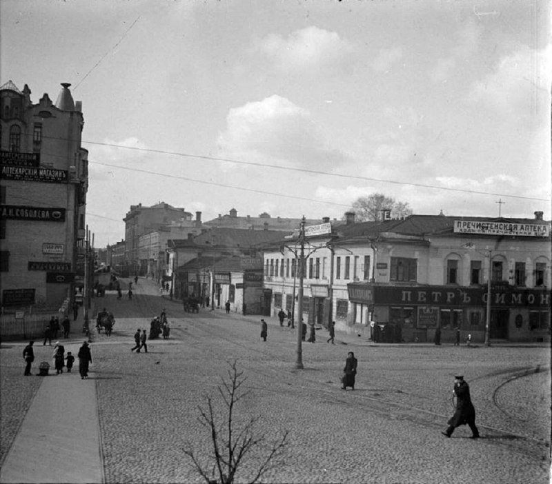 Остоженка. Фотография Александра Губарева 1914 года