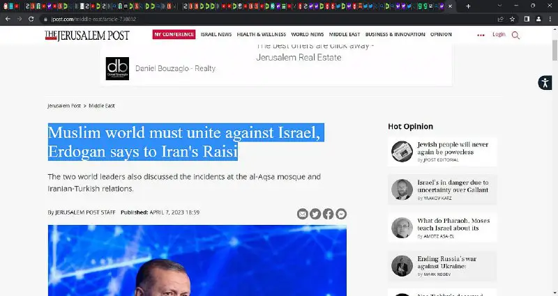 **'Muslim world must unite against Israel, Erdogan says to Iran's Raisi': very dangerous! can Biden handle this? Can his frat …