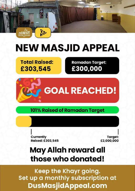 Alhamdulilah the £300k Ramadan target has …