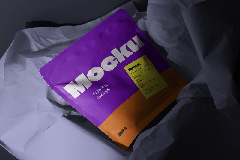 250g **Coffee Bag Mockup** by Mocku(