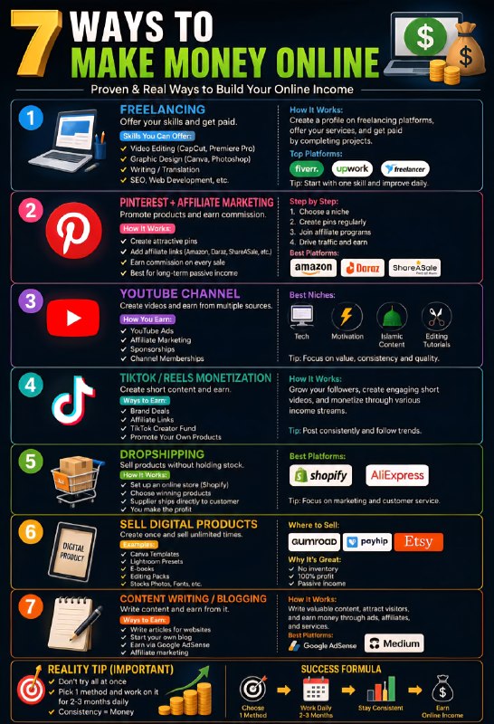 7 ways to make money online …