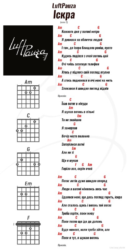 [LuftPauza — Іскра](https://t.me/easy_chords/160)