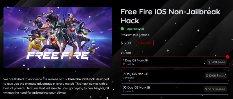 **Free Fire iOS Non-Jailbreak Restocked! ***🔥*****