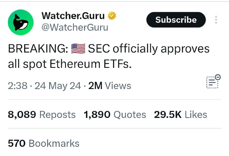 ***🔥******🔥***ETH ETF Approval Done ***🤑******🤑***