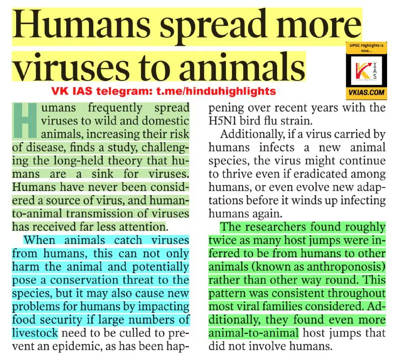 [***#Environment***](?q=%23Environment)[***#SnT***](?q=%23SnT) ******✅***Humans spread virus to animals