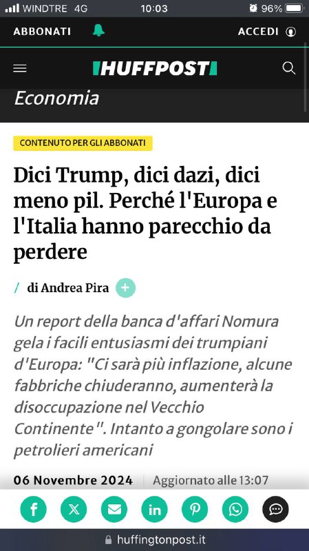 Con Trump arrivano i dazi e …