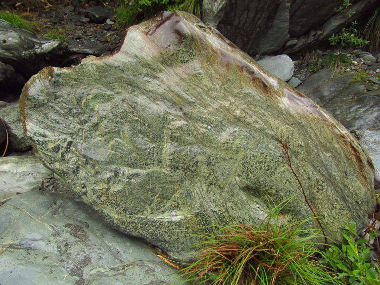 Boulder of antigorite serpentinite from the …