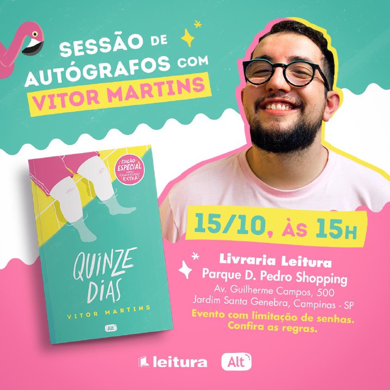 Hoje tem evento com Vitor Martins …