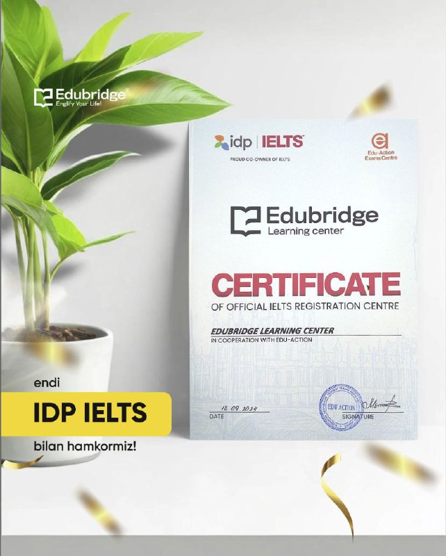 **IDP IELTS rasmiy hamkorimiz** ***🤝***