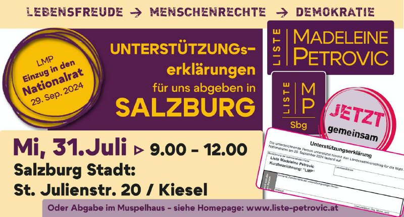 Morgen **Vormittag** sind wir in **Salzburg** …