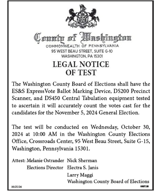 Election Integrity in Washington County PA