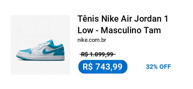 **Tênis Nike Air Jordan 1 Low …