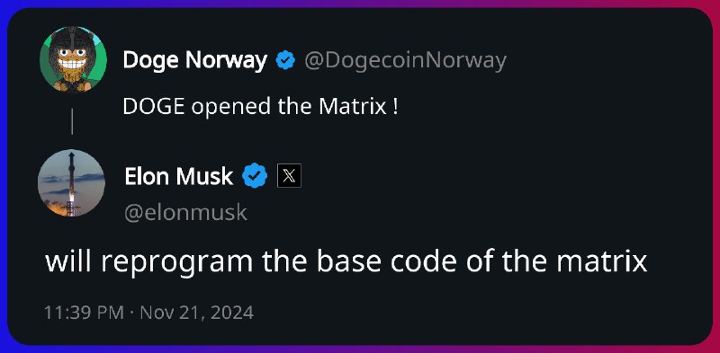 Elon Musk replied to Doge Norway: …