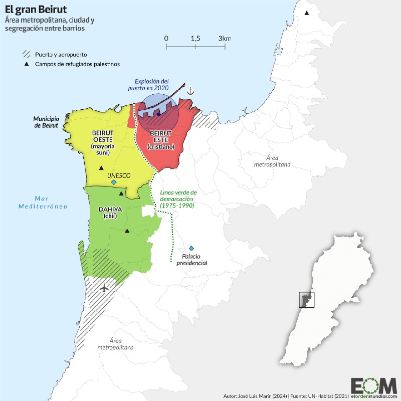 [El mapa de Beirut, la capital …