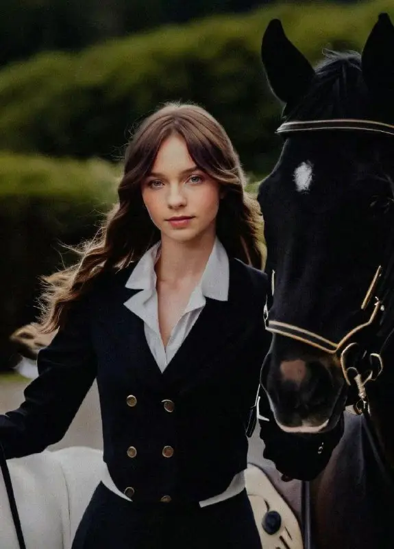 Как выглядит Эмма рядом с лошадью …