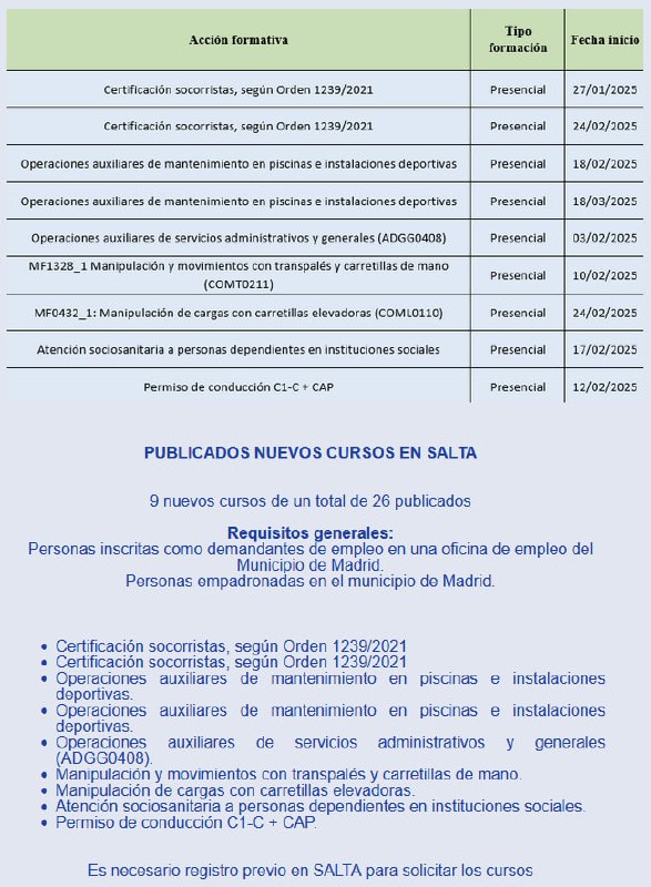 *****ℹ️*** PUBLICADA NUEVA PROGRAMACIÓN DE CURSOS …