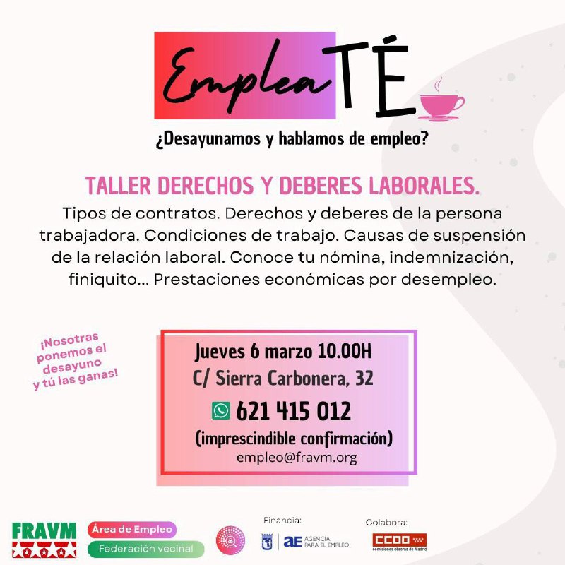 ***📣*** Nuevo taller gratuito de **‘Derechos …