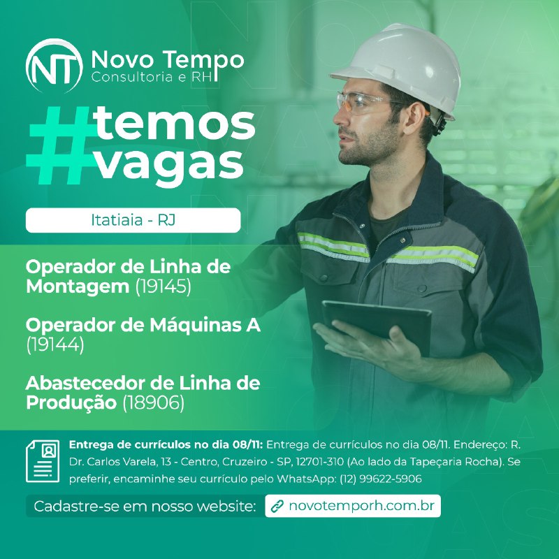 Vaga Temporária para atuar em Itatiaia …