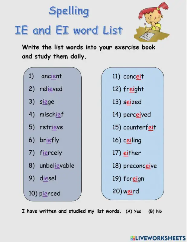 ie vs ei words