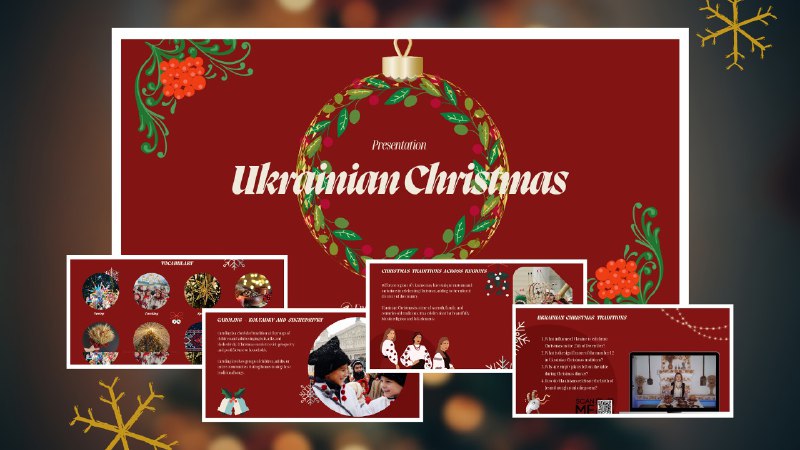 **Interactive presentation Ukrainian Christmas*******🚗********🍭***17 анімованих слайдів