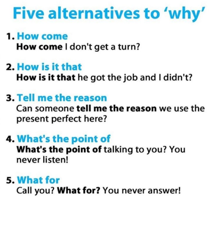 ***💢*** Five alternatives to **Why** ***🤨***