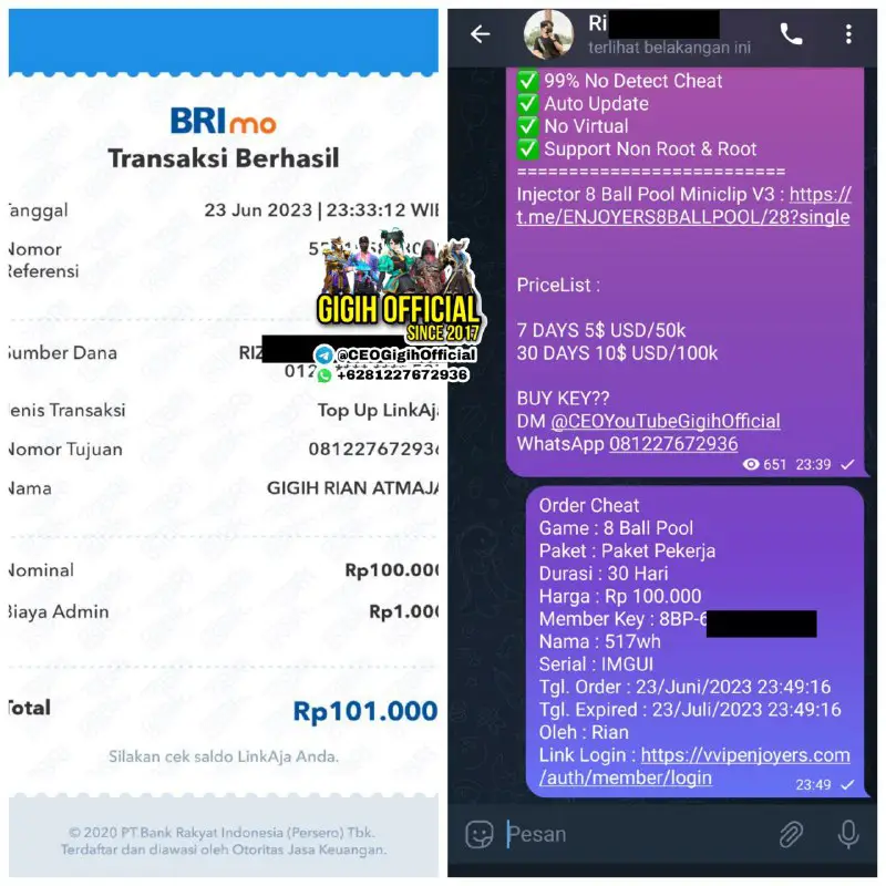 ***?*****TESTIMONI BUKTI TRANSFER*******?********?*****GIGIH OFFICIAL*******?**********?*******Since 2017*******?*****