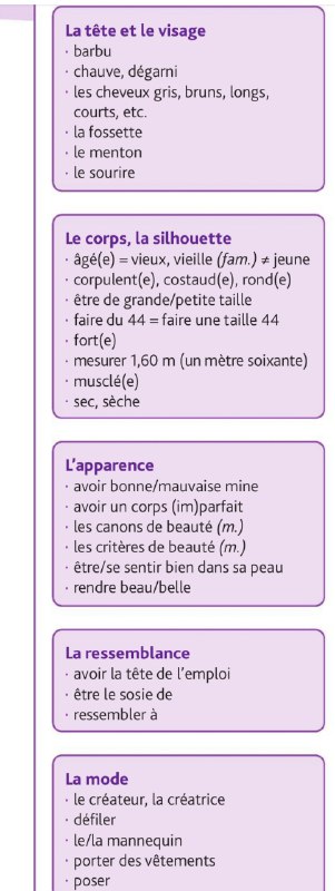 Les vocabulaires