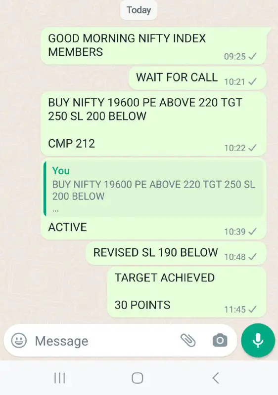 TODAY NIFTY CALL