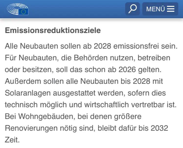 Am 14.03.2022 wurde die [Sanierungsrichtline EPBD](https://www.europarl.europa.eu/news/de/press-room/20230310IPR77228/parlament-fur-klimaneutrale-gebaude-bis-2050) …