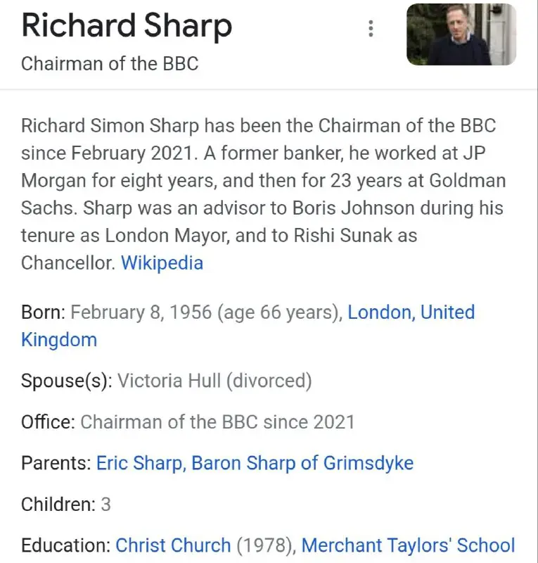 The Chairman of the BBC is …