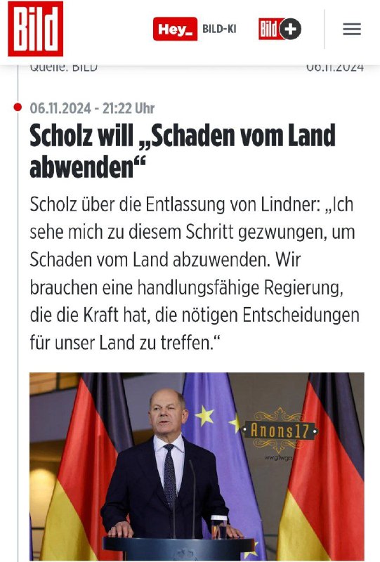 Er will Schaden vom Land abwenden …