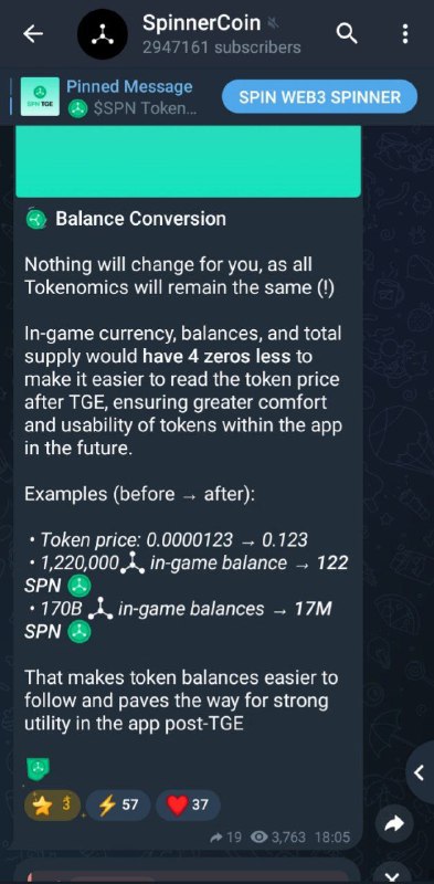 Update from Spinner Coin