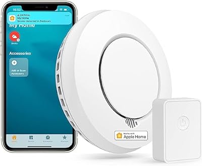 Meross Detector de Humo Inteligente Alarmas de Humo para Casa Compatible con Apple HomeKit Alexa y SmartThings con Silencio y …