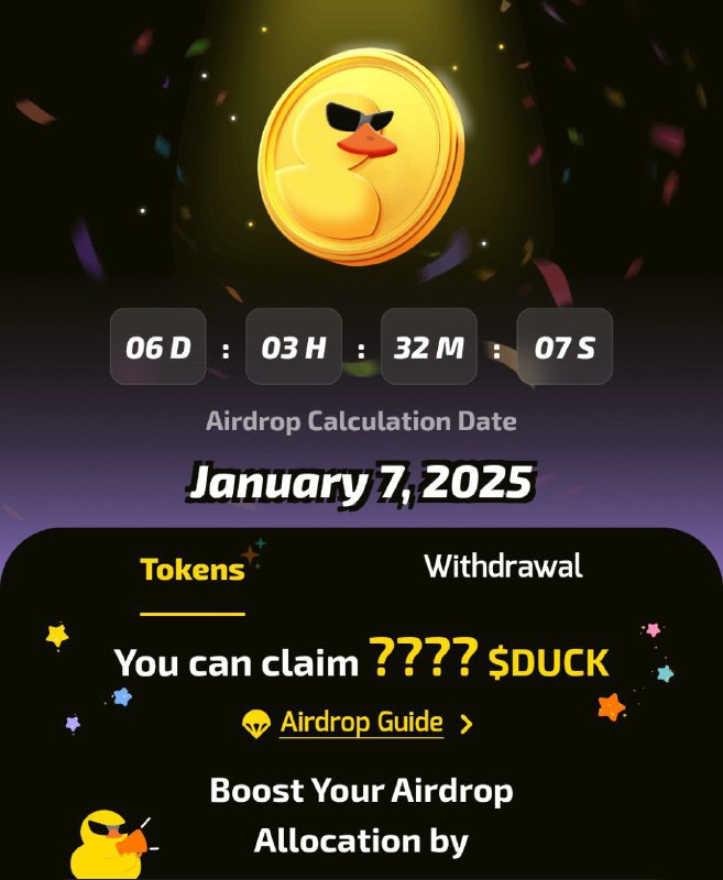 [#Duckchain](?q=%23Duckchain) Airdrop Allocation **January 7th**