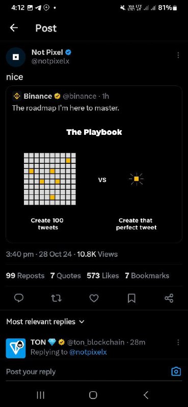 Notpixel ***🤝*** Binance ***👏***