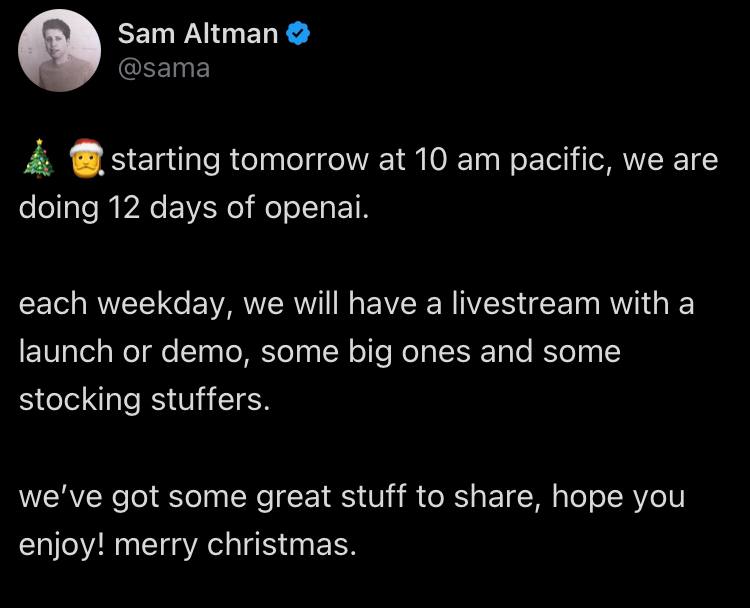 Revised 12 days of OpenAI predictions